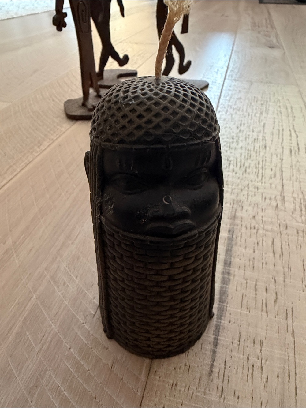 Handcrafted Black Tribal Face Decorative Candle